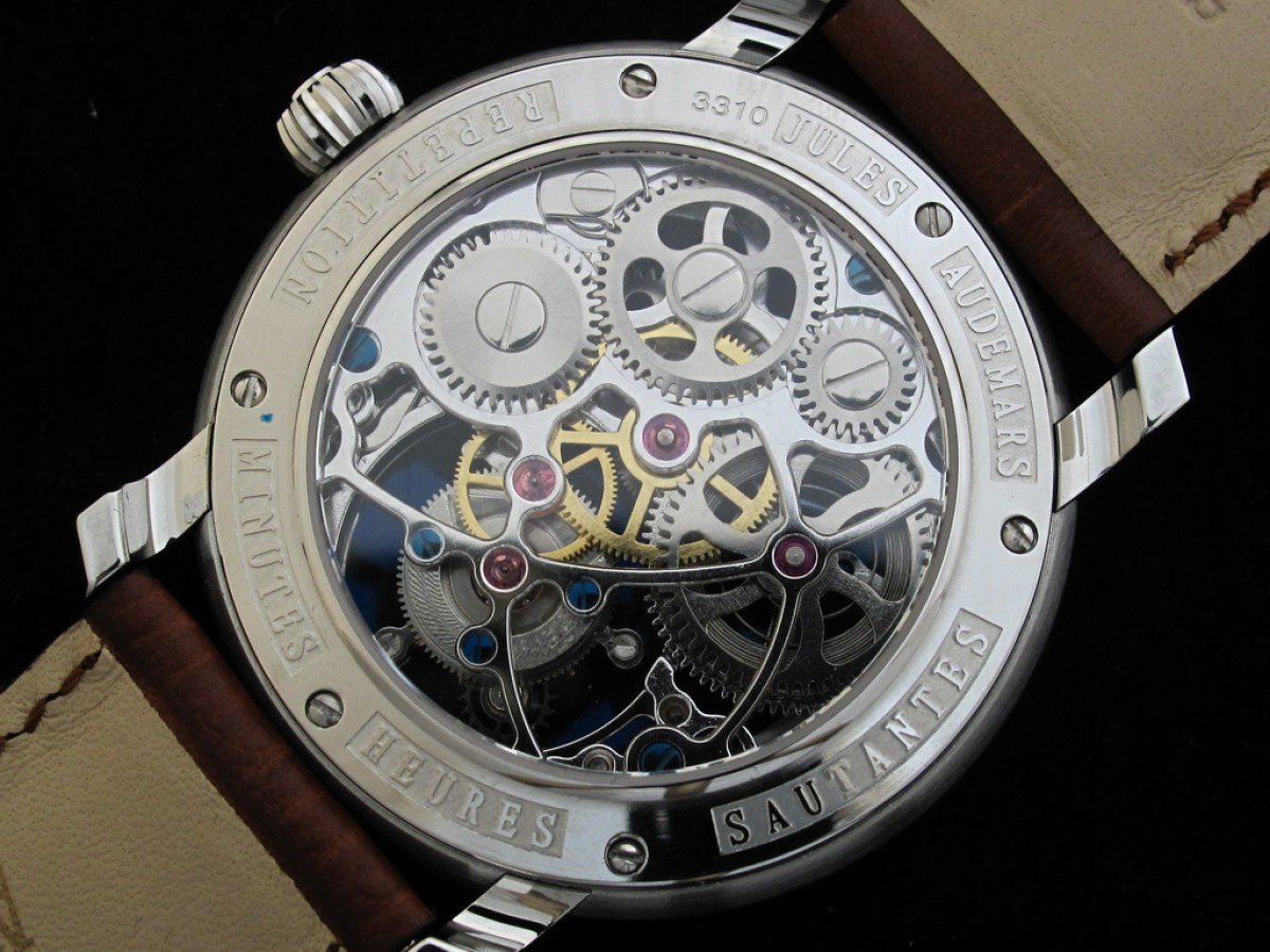 Jules Audemars Esqueleto Tourbillon de acero inoxidable Esfera blanco - Imagen 6