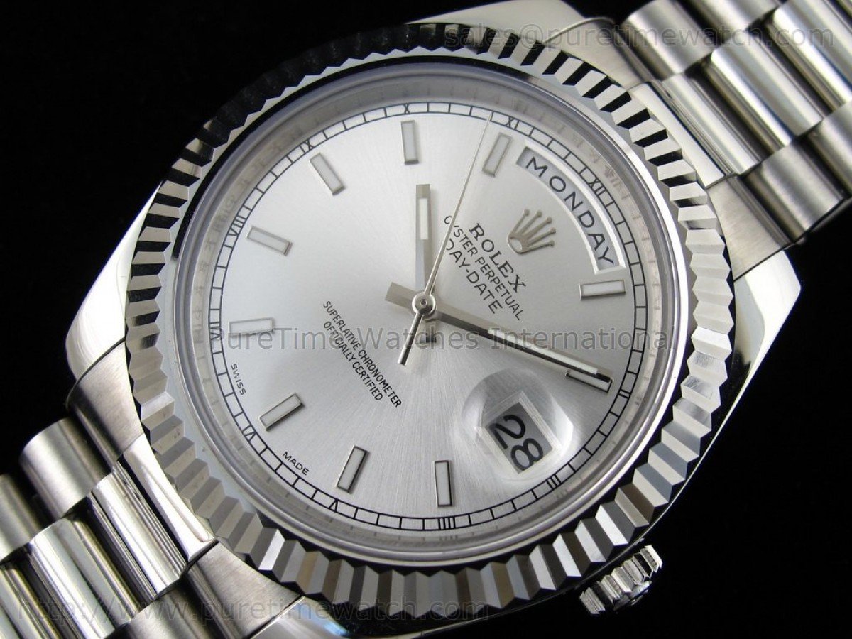 Day-Date II SS Silver Stick
