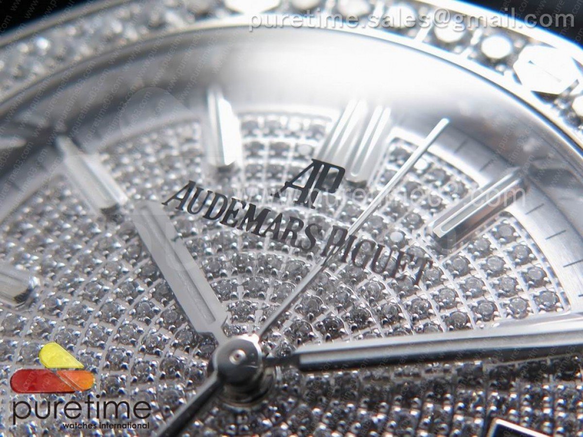 Royal Oak 37mm 15452 SS Full Paved Diamonds - Image 3