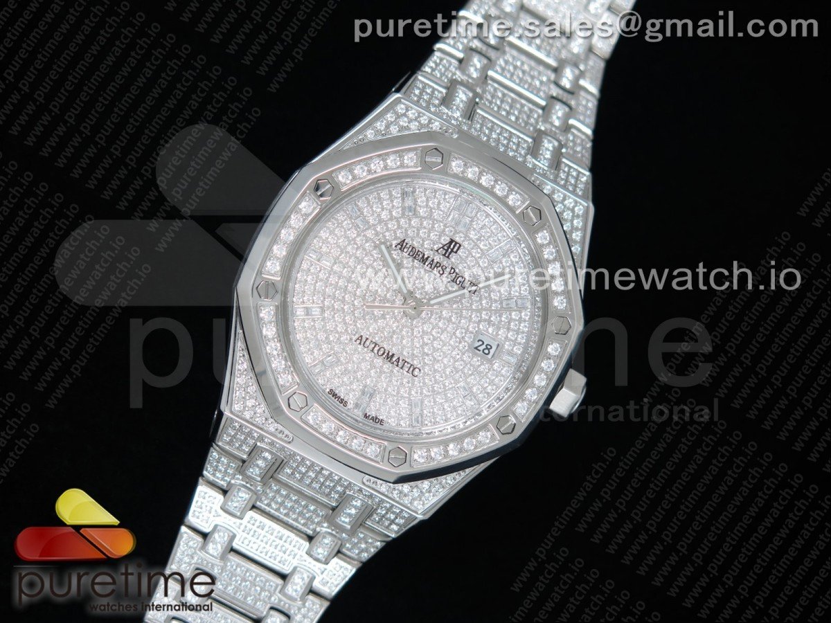 Royal Oak 37mm 15402 SS Full Paved Diamonds - Image 2