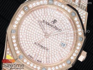Royal Oak 37mm 15402 RG Full Paved Diamonds