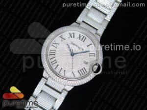 Ballon Bleu 42mm SS Full Paved Diamonds