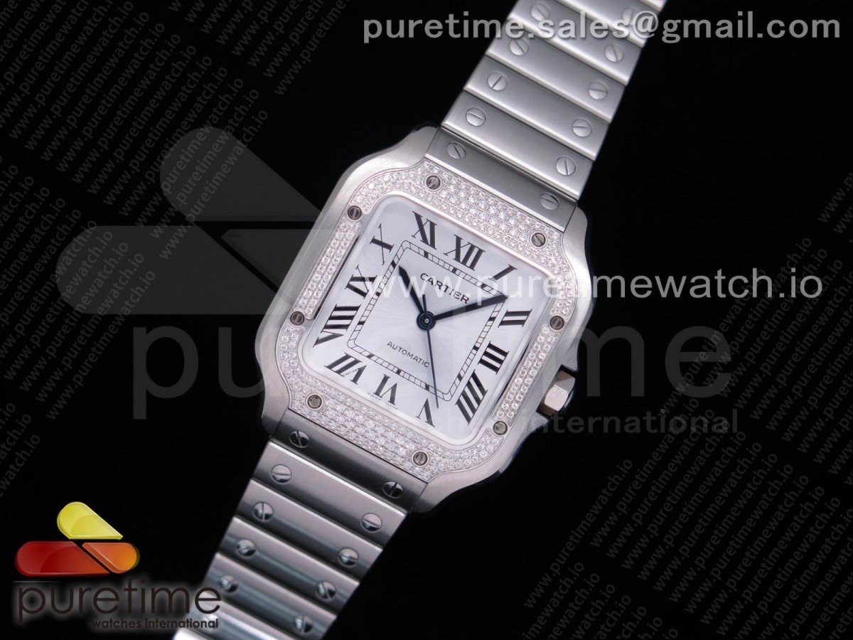 Santos de Cartier 35mm SS Diamonds Bezel BVF