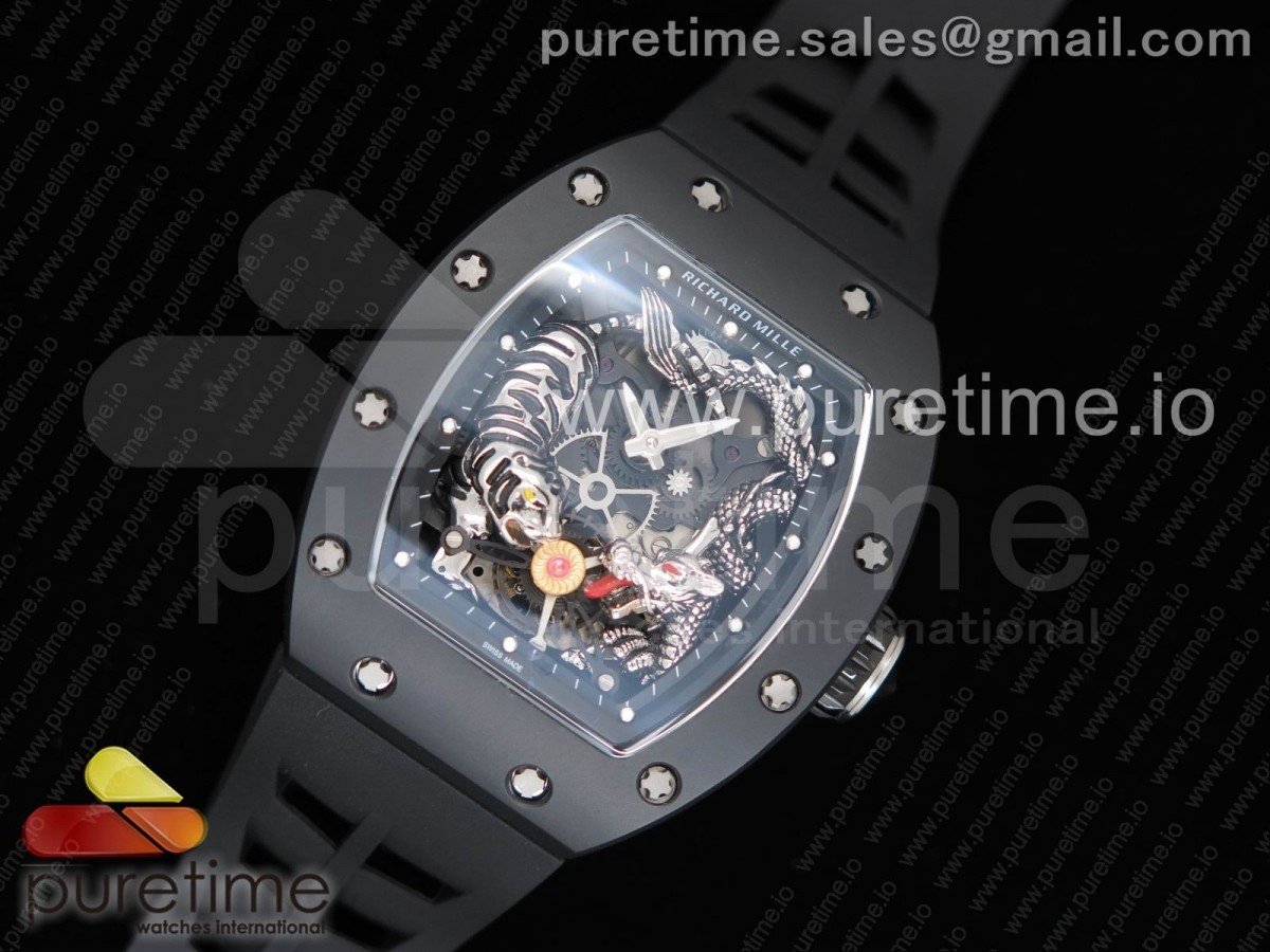 RM 51-01 Black Ceramic Tiger & Dragon