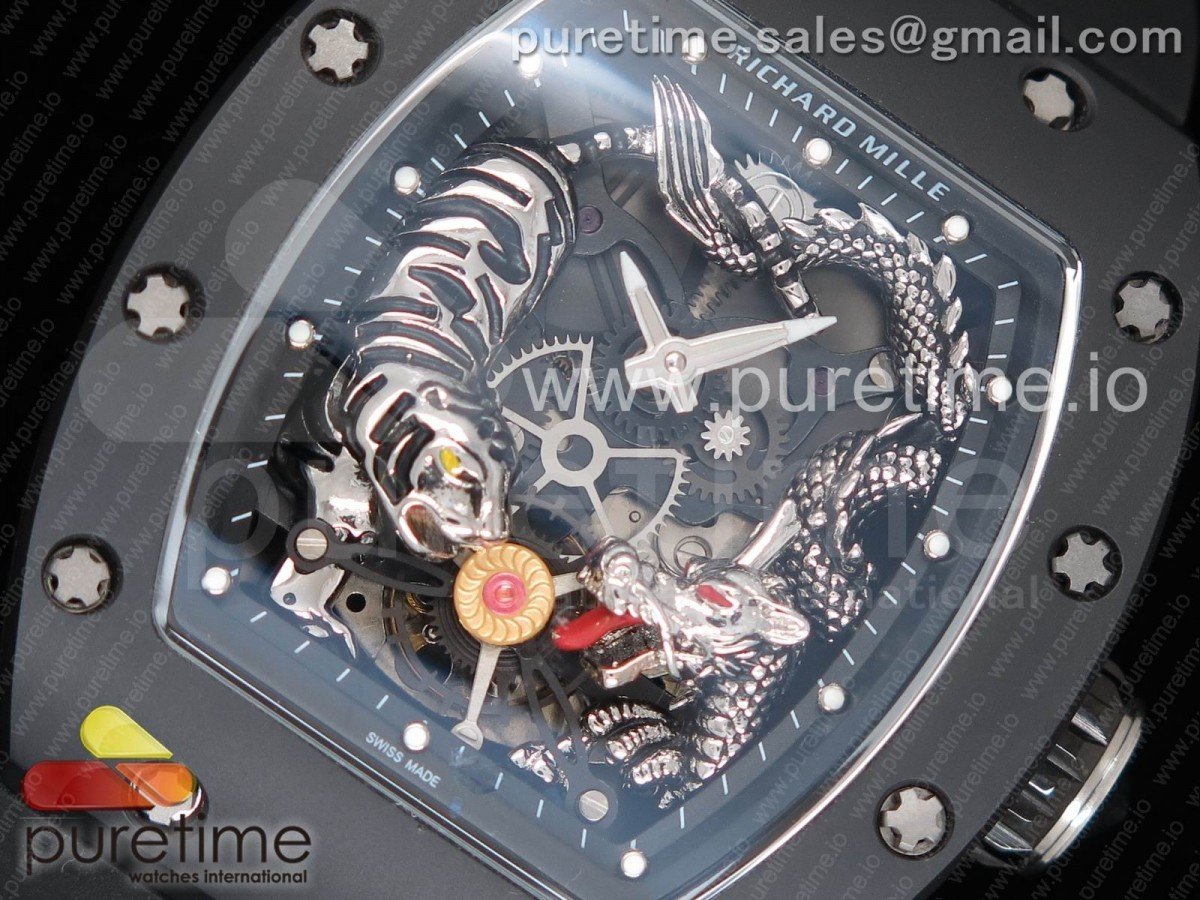 RM 51-01 Black Ceramic Tiger & Dragon - Image 2