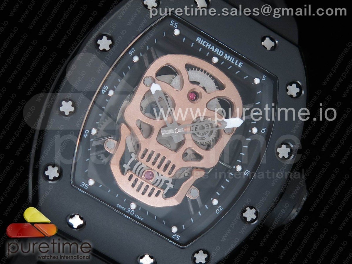 RM052 PVD Sandblasted Skull Dial - Image 2