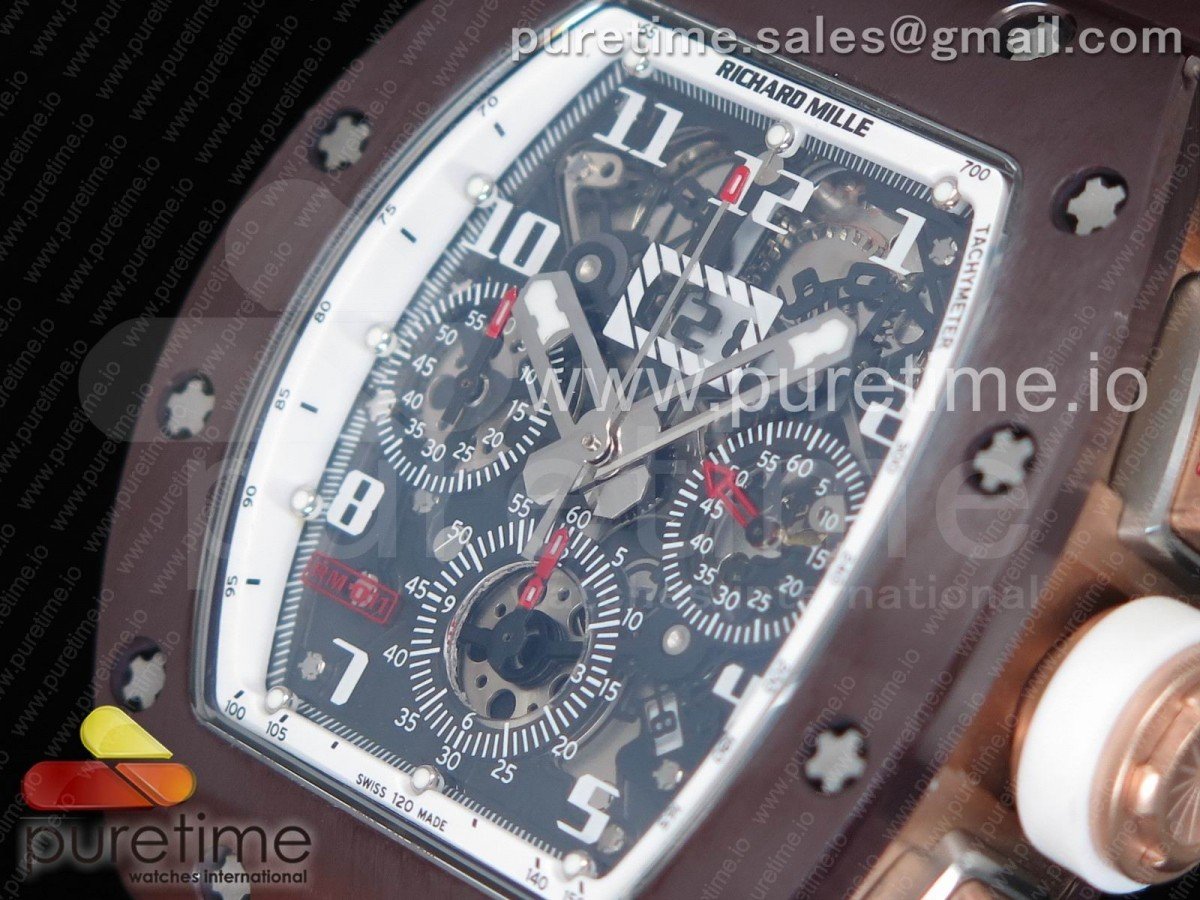 RM011 REAL BROWN CERAMIC CASE CHRONOGRAPH KVF - Image 9