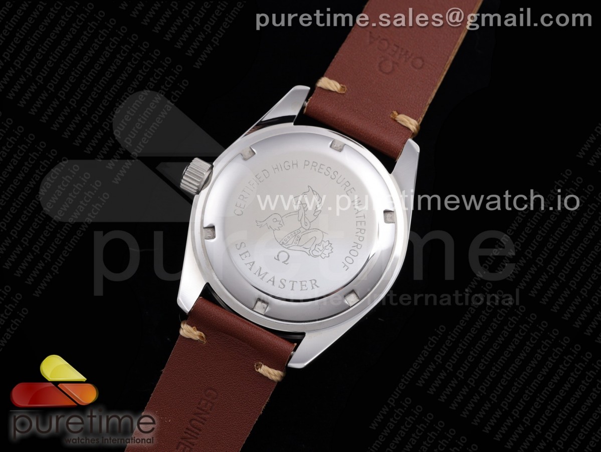 Vintage Seamaster 300 OXF Best Edition Black Dial on Brown Leather Strap A2836 Style 3 - Image 10