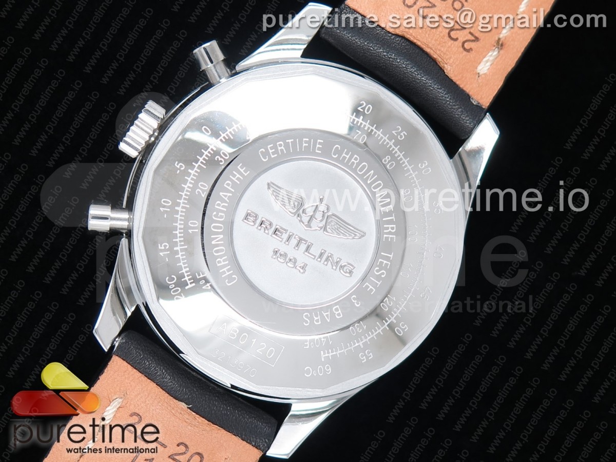 Navitimer 01 SS OXF Best Edition Black/White Dial on Black Leather Strap A7750 - Image 13