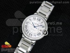 Ballon Bleu 42mm SS White Textured Dial on SS Bracelet ETA2892