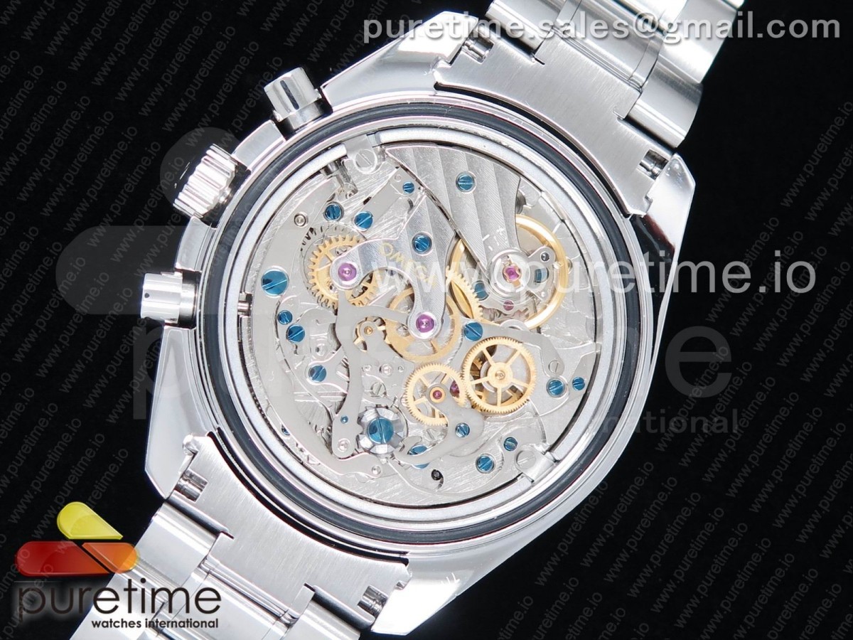 Speedmaster MoonWatch SS Sapphire Crystal Esfera negra en la pulsera SS Movimiento de cuerda manual Chrono - Imagen 12