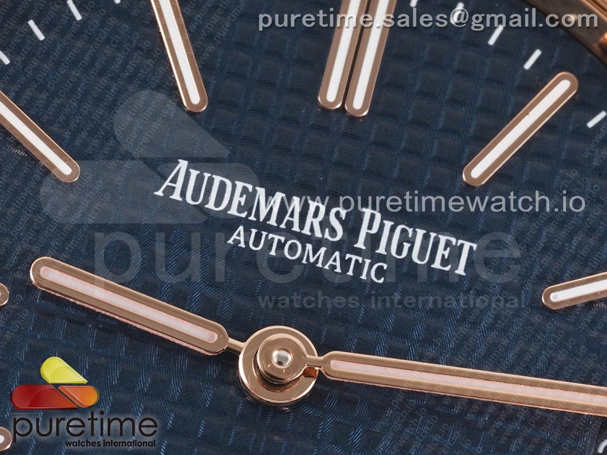 Royal Oak 39mm 15202 RG ZF 1:1 Best Edition Blue Textured Dial on RG Bracelet A2121 - Image 3