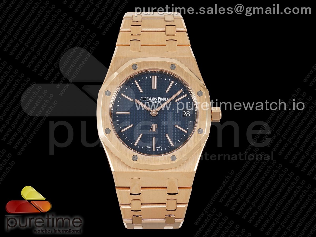 Royal Oak 39mm 15202 RG ZF 1:1 Best Edition Blue Textured Dial on RG Bracelet A2121 - Image 4