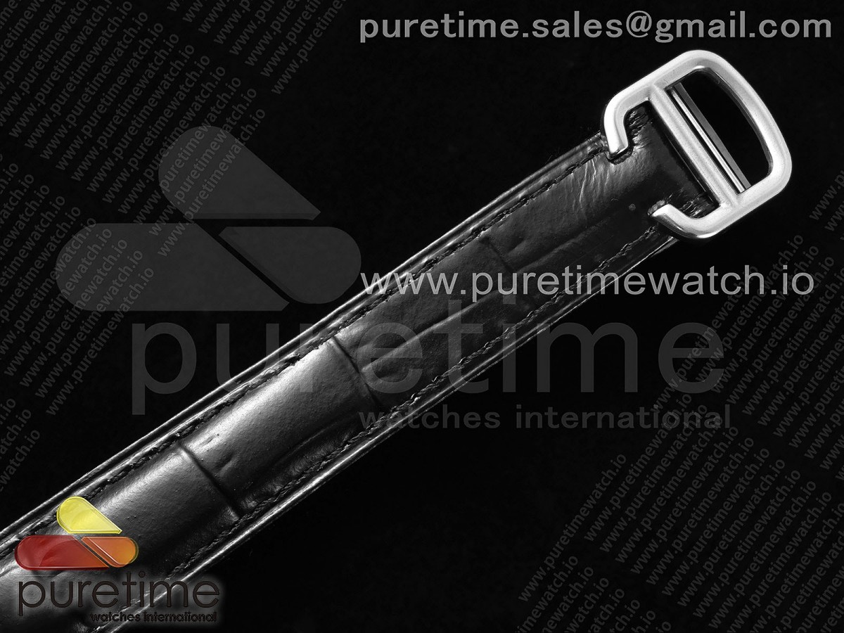 Ballon Bleu 33mm SS 3KF 1:1 Best Edition Ice Blue Dial Diamonds Bezel on Black Leather Strap A076 - Image 13