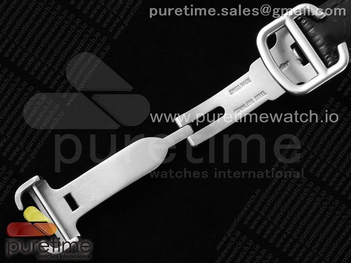 Ballon Bleu 33mm SS 3KF 1:1 Best Edition Ice Blue Dial Diamonds Bezel on Black Leather Strap A076 - Image 16