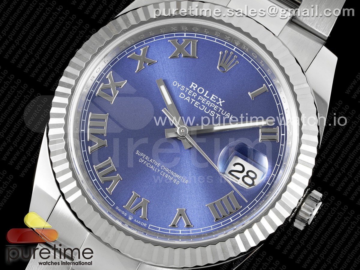 Datejust 41 SS 904L Acier Clean Blue Roman Cadran sur Oyster Bracelet VR3235 – Image 2