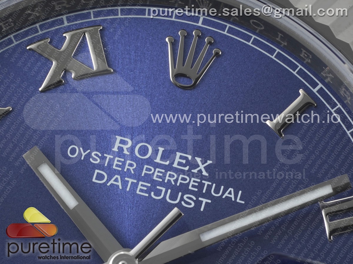 Datejust 41 SS 904L Acier Clean Blue Roman Cadran sur Oyster Bracelet VR3235 – Image 3