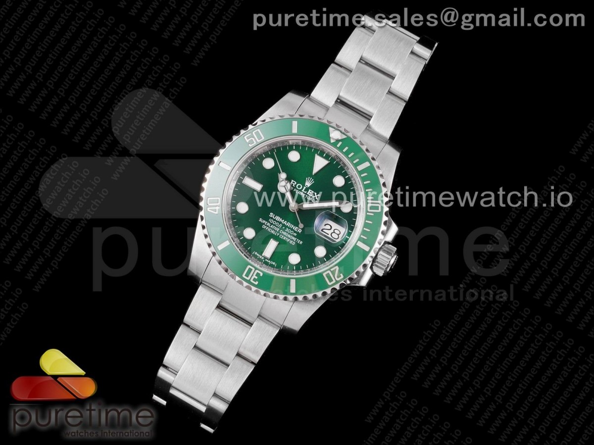 Submariner 116610 LV Boîtier et Bracelet en céramique verte ZF 904L SS VR3135