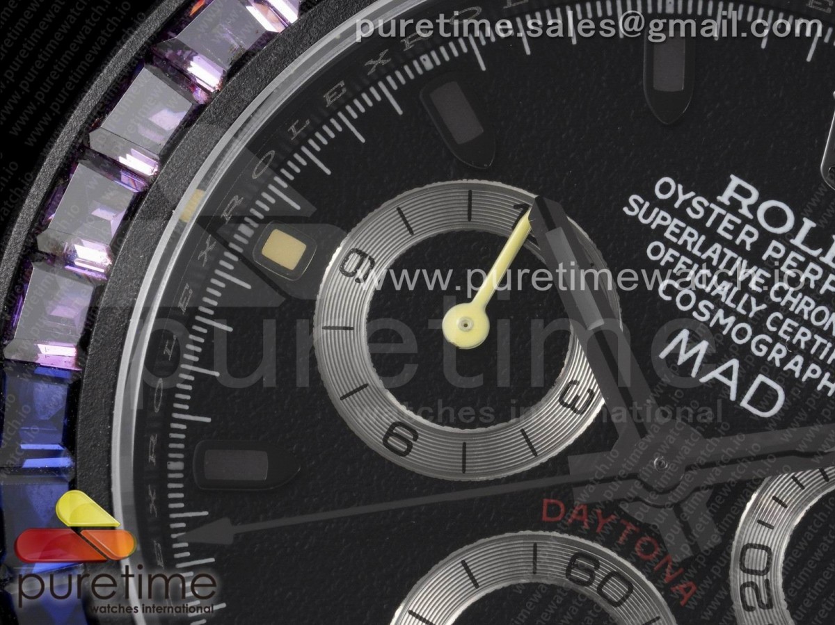 Rolex Daytona Rainbow Black 'MAD' PVD TWF Best Edition on PVD Bracelet A7750 - Image 8