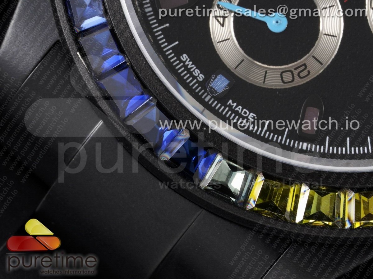 Rolex Daytona Rainbow Black 'MAD' PVD TWF Best Edition on PVD Bracelet A7750 - Image 6