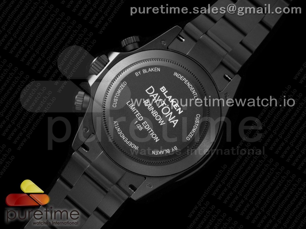 Rolex Daytona Rainbow Black 'MAD' PVD TWF Best Edition on PVD Bracelet A7750 - Image 14