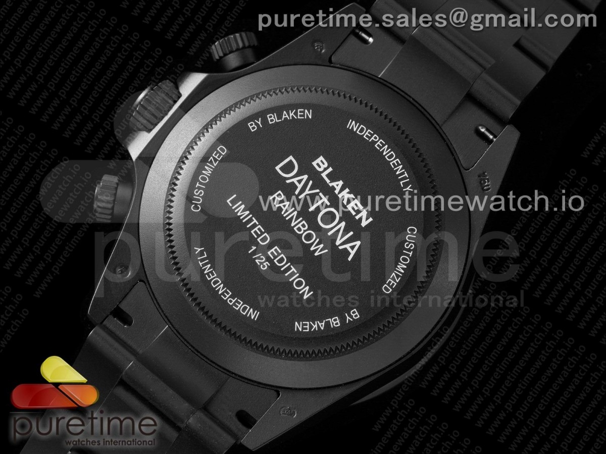 Rolex Daytona Rainbow Black 'MAD' PVD TWF Best Edition on PVD Bracelet A7750 - Image 13
