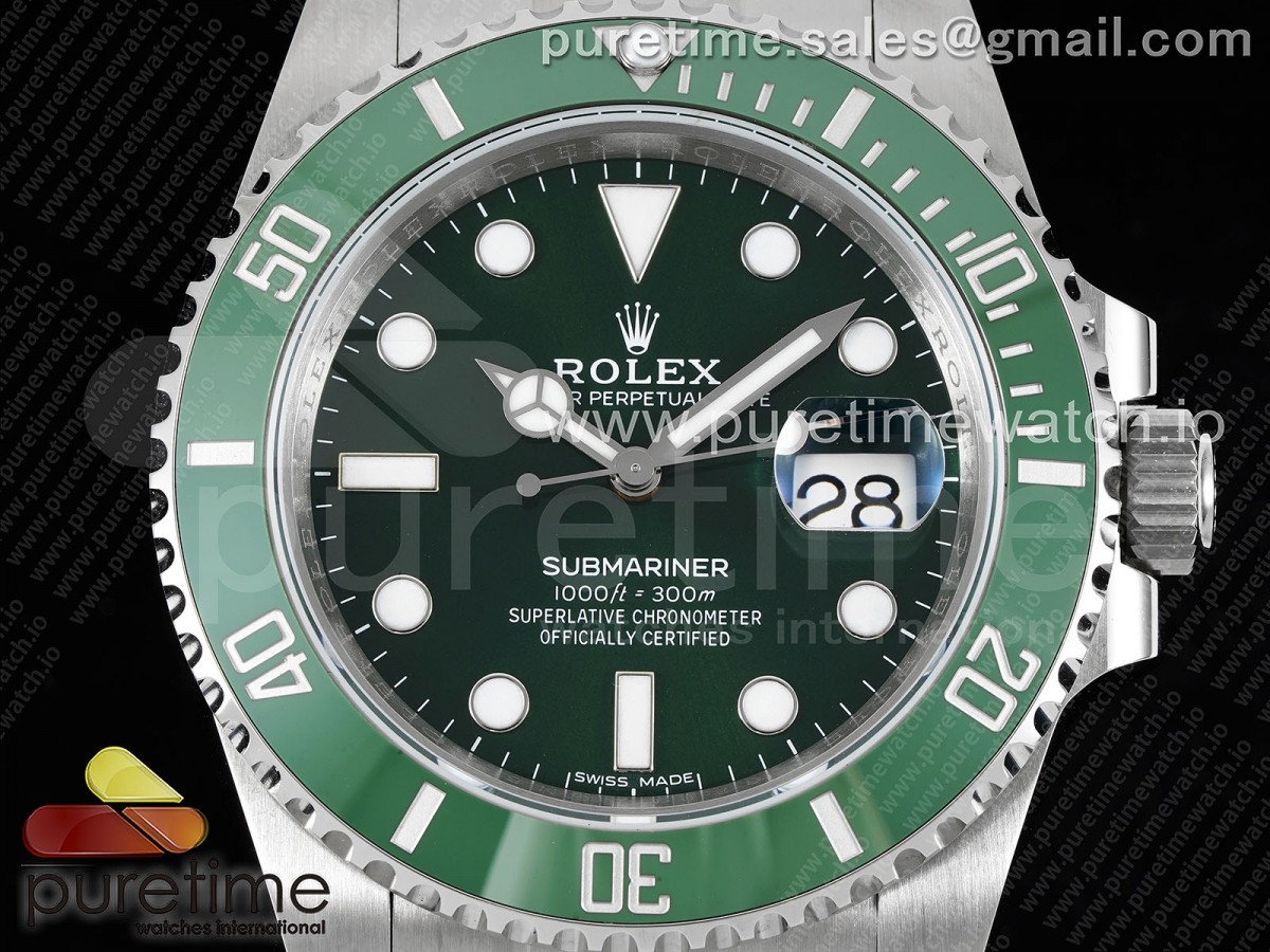 Submariner 116610 LV Verde de cerámica Rey 904L SS Caja y pulsera VS3135 - Imagen 3