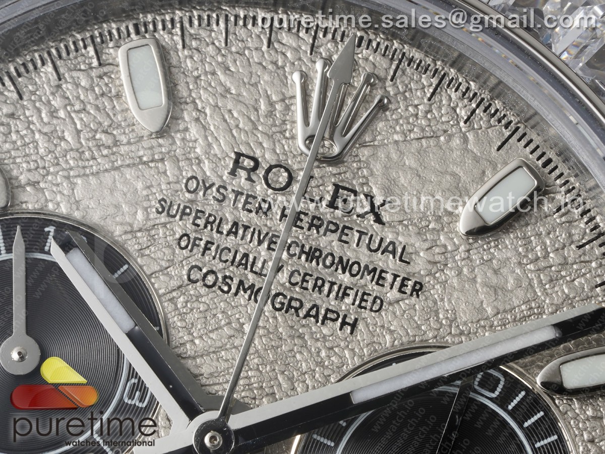 Daytona SS Full Diamonds JVSF 1:1 Best Edition 904L Steel Gray/Black Dial on Oysterflex Strap A7750 - Image 5