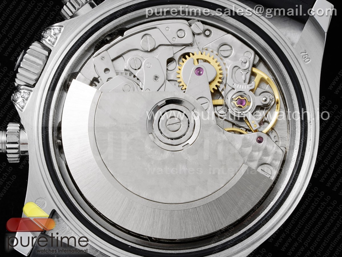 Daytona SS Full Diamonds JVSF 1:1 Best Edition 904L Steel Gray/Black Dial on Oysterflex Strap A7750 - Image 13