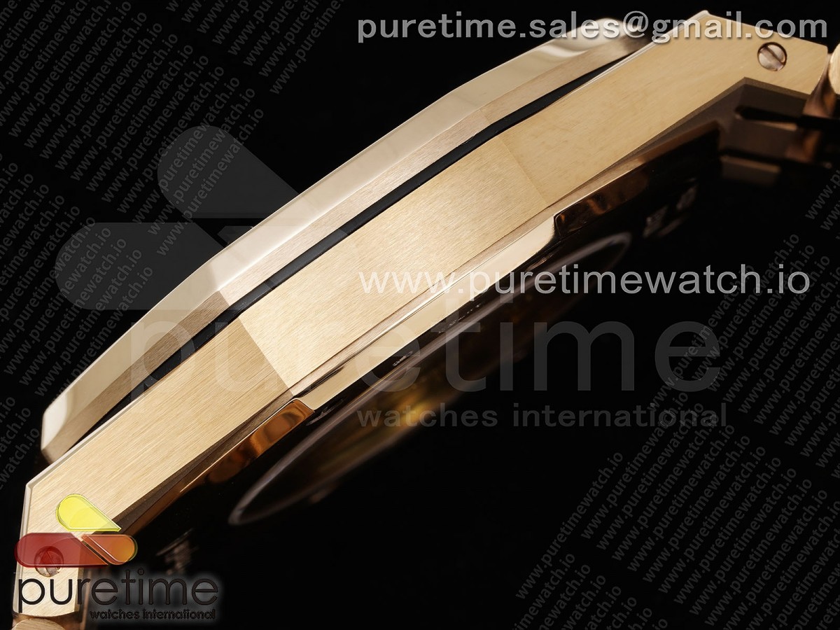 Royal Oak 41mm 15400 RG ZF Quadrante blu Textured sul braccialetto RG V2 SA3120 - immagine 8