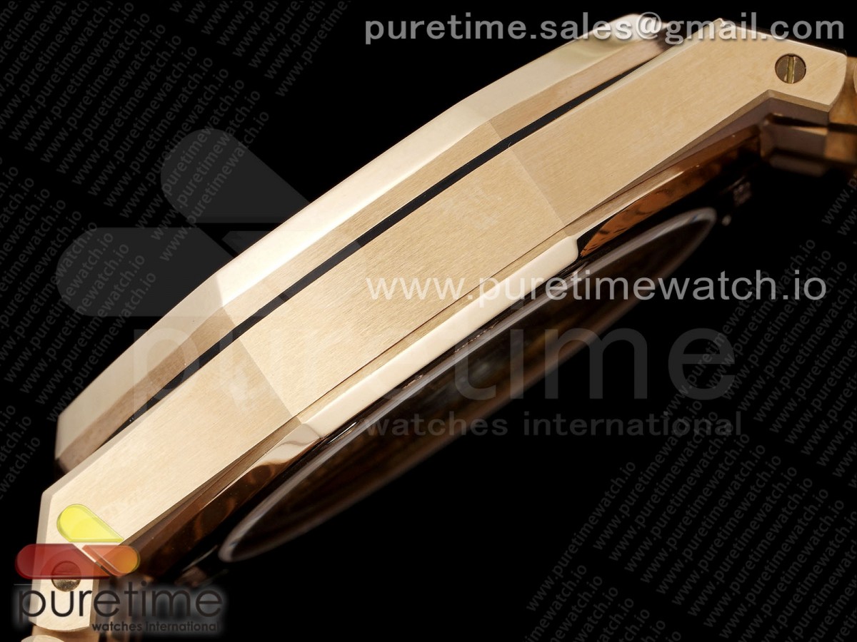 Royal Oak 41mm 15500 RG APSF Schwarzes Texturiertes Zifferblatt auf RG-Armband A4302 – Bild 7