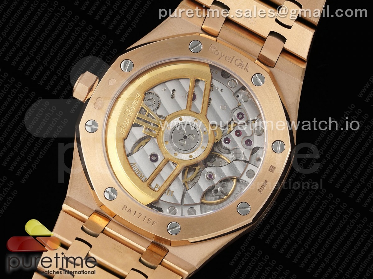 Royal Oak 41mm 15500 RG APSF Schwarzes Texturiertes Zifferblatt auf RG-Armband A4302 – Bild 17