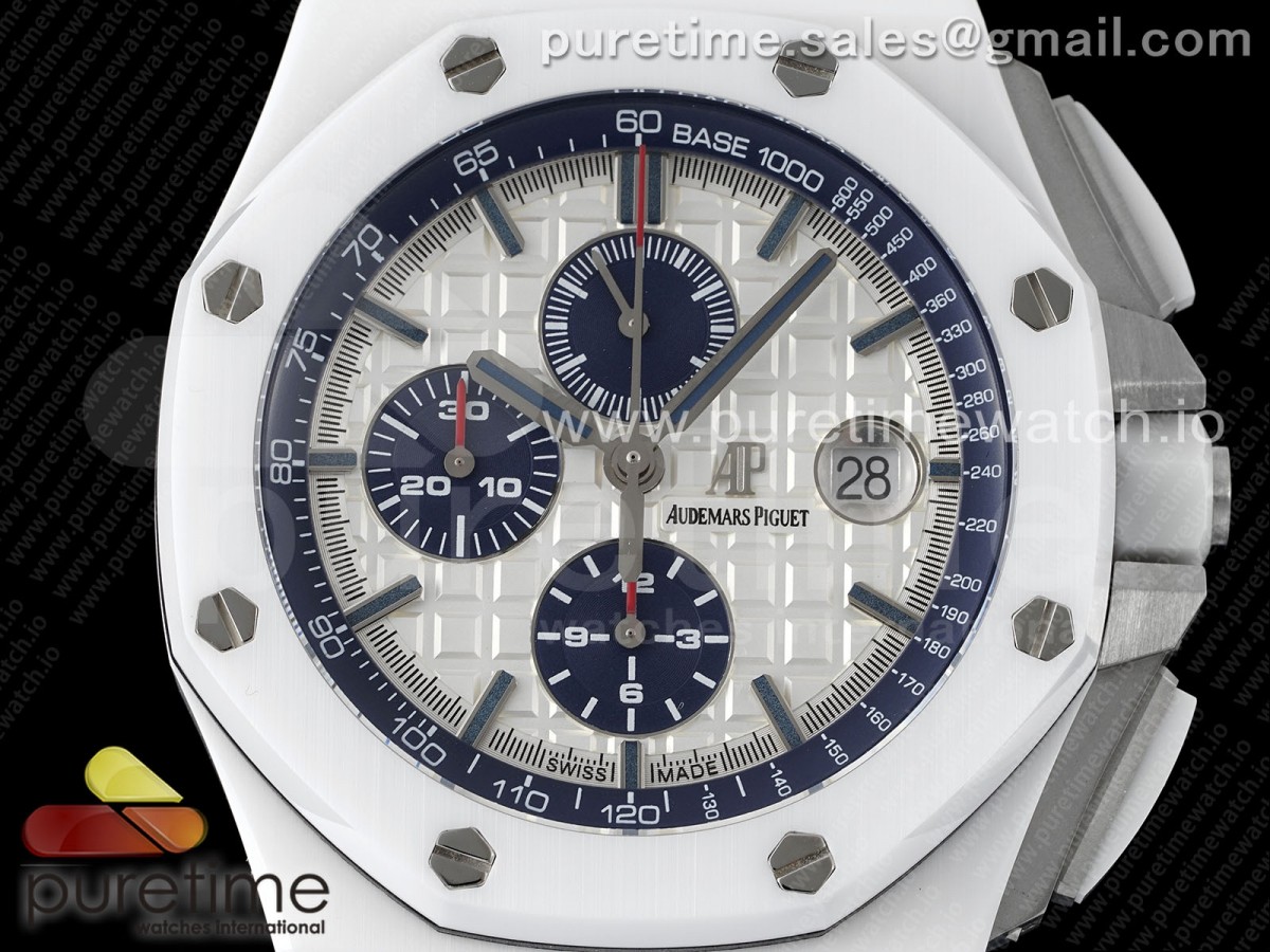 Royal Oak Offshore 44mm White Ceramic APF White Dial on Rubber Strap A3126 - Image 3