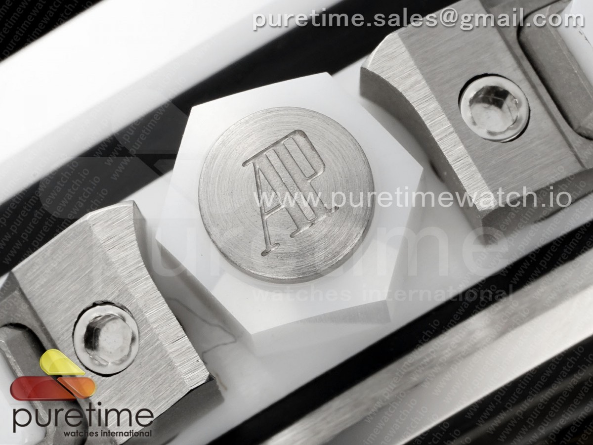 Royal Oak Offshore 44mm White Ceramic APF White Dial on Rubber Strap A3126 - Image 13