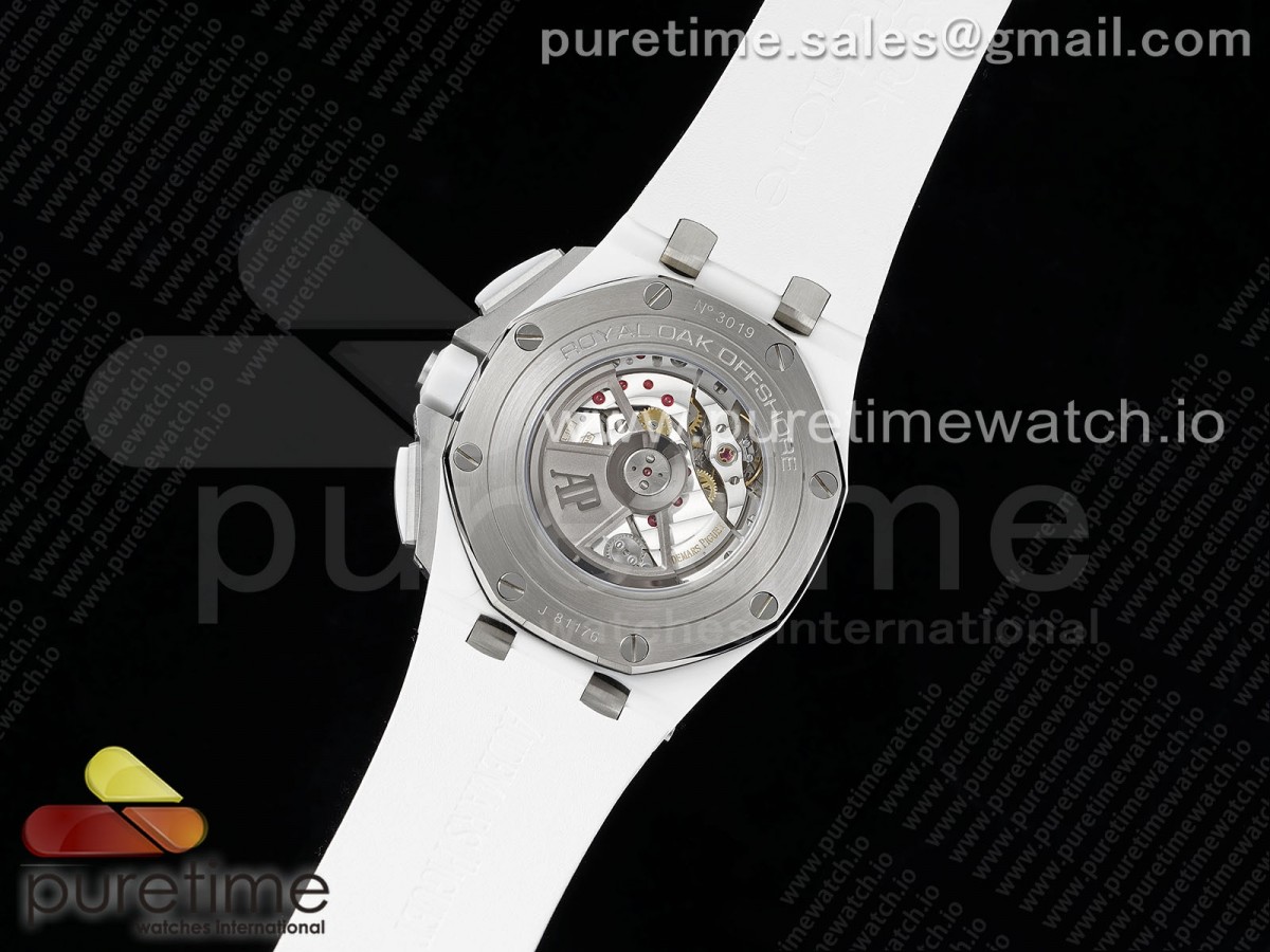 Royal Oak Offshore 44mm White Ceramic APF White Dial on Rubber Strap A3126 - Image 11