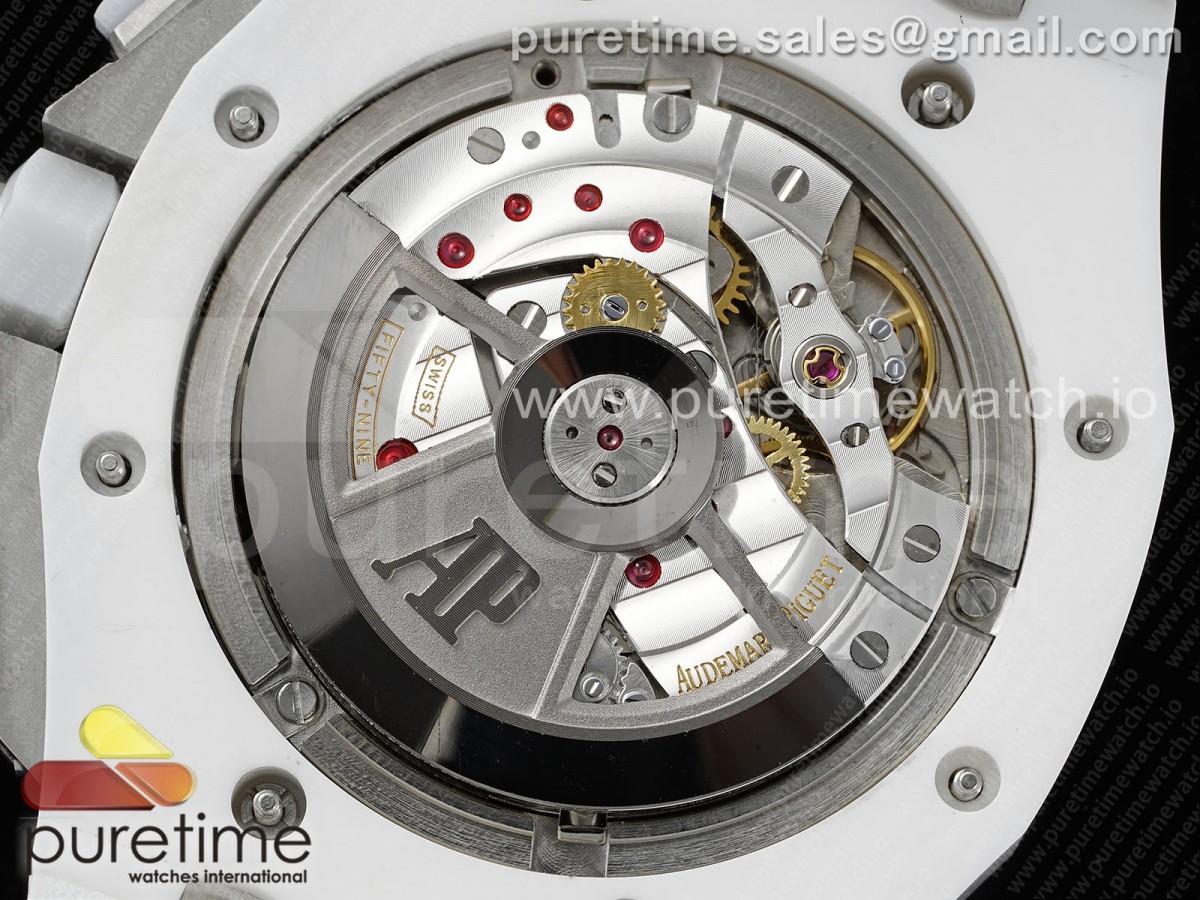 Royal Oak Offshore 44mm White Ceramic APF White Dial on Rubber Strap A3126 - Image 12