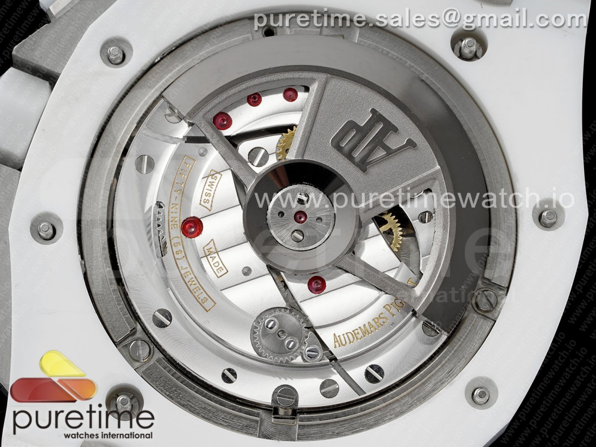 Royal Oak Offshore 44mm White Ceramic APF White Dial on Rubber Strap A3126 - Image 18