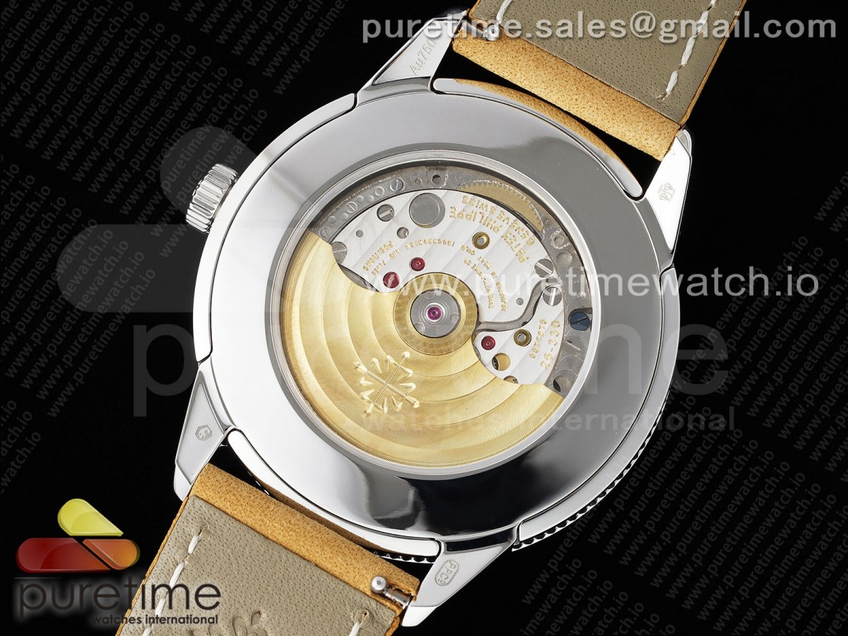 Calatrava 5226G SS HKF 1:1 Best Edition Gray Rock Dial on Brown Leather Strap 330CS - Image 2