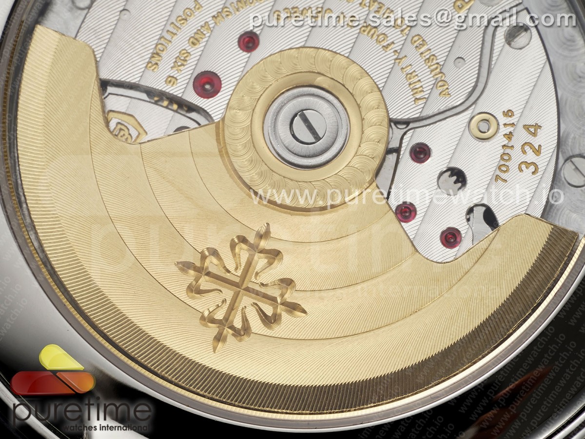 Annual Calendar Moonphase 5396 SS ZF Cadran blanc/bleu sur la ceinture en cuir bleu A324 – Image 16