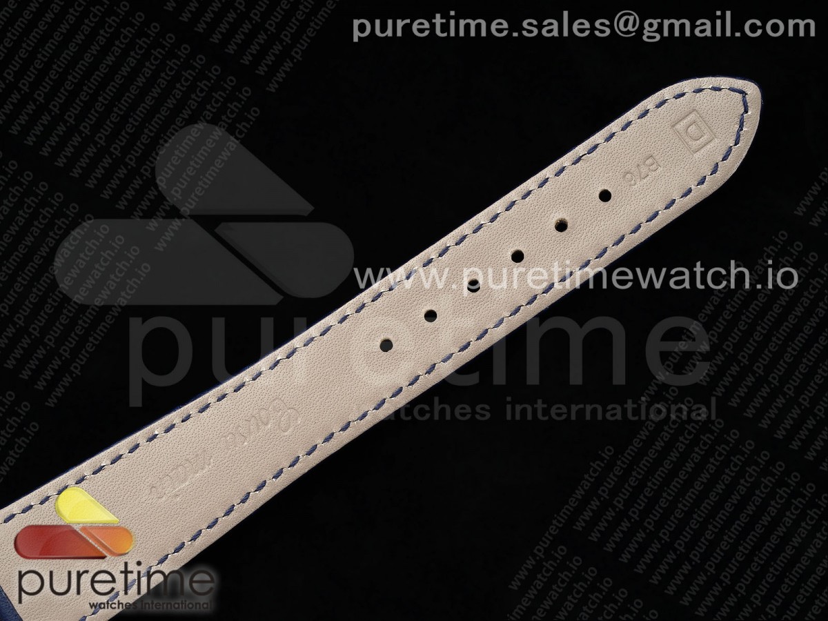 Annual Calendar Moonphase 5396 SS ZF Cadran blanc/bleu sur la ceinture en cuir bleu A324 – Image 15