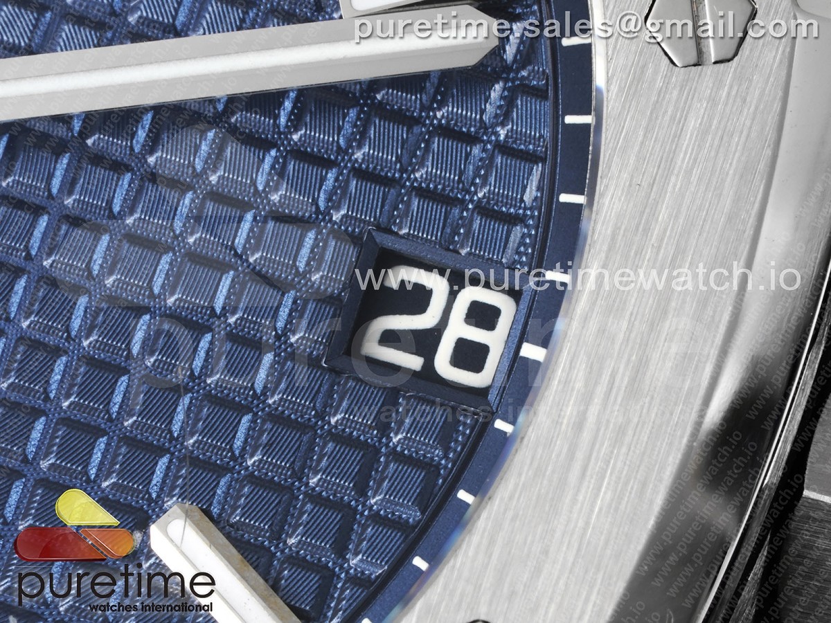 Royal Oak 41mm 15500 SS JF 1:1 Best Edition Blue Textured Dial on SS Bracelet A4302 Super Clone - Image 6