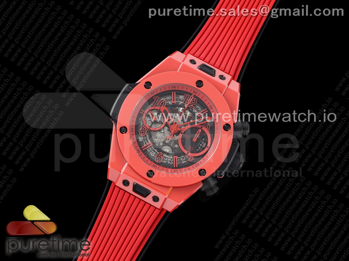 Big Bang Unico Red Magic Ceramic BBF 1:1 Best Edition Skeleton Dial on Red Rubber Strap A1280 - Image 2
