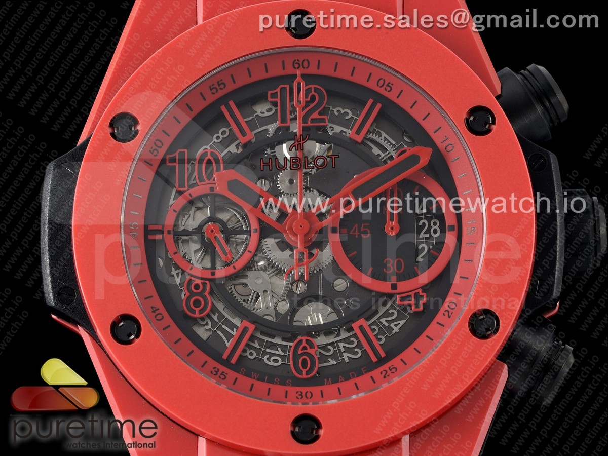 Big Bang Unico Red Magic Ceramic BBF 1:1 Best Edition Skeleton Dial on Red Rubber Strap A1280 - Image 4