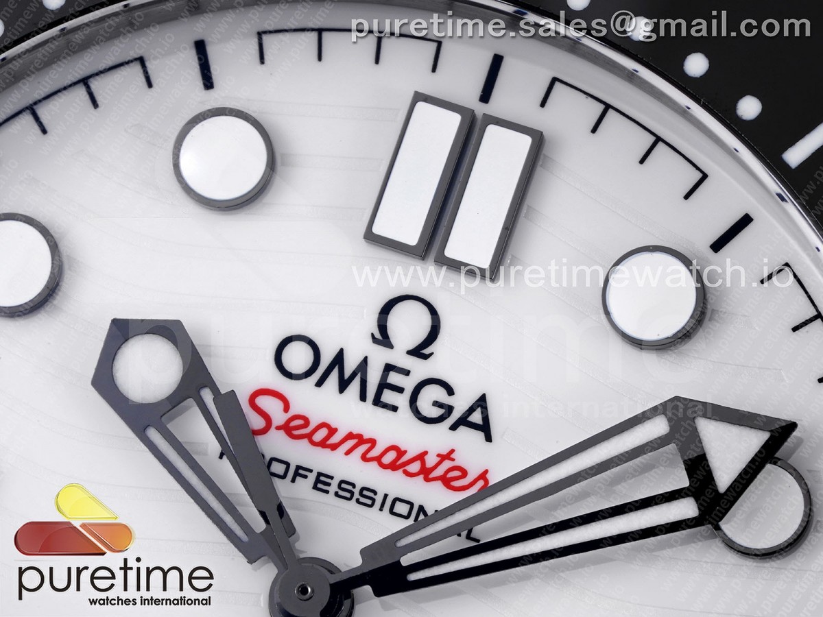 Seamaster Diver 300M ZF 1:1 Best Edition Black Ceramic White Dial on SS Bracelet A8800 - Image 6