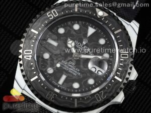 Sea Dweller 43mm 'IRBIS' DIWF Best Edition Carbon Dial on Black Nylon Strap A2824