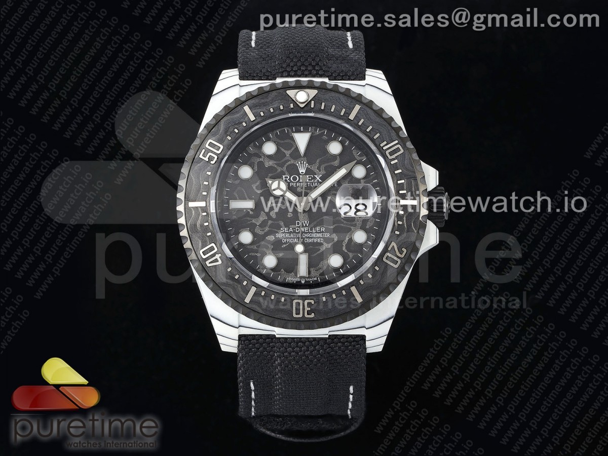 Sea Dweller 43mm 'IRBIS' DIWF Best Edition Carbon Dial on Black Nylon Strap A2824 - Image 2