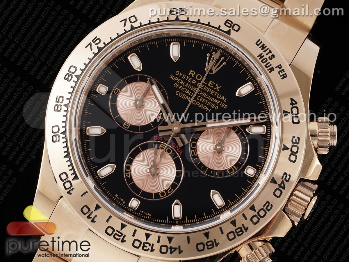 Daytona 116505 BTF 1:1 Best Edition Black/RG Dial on RG Bracelet SA4130