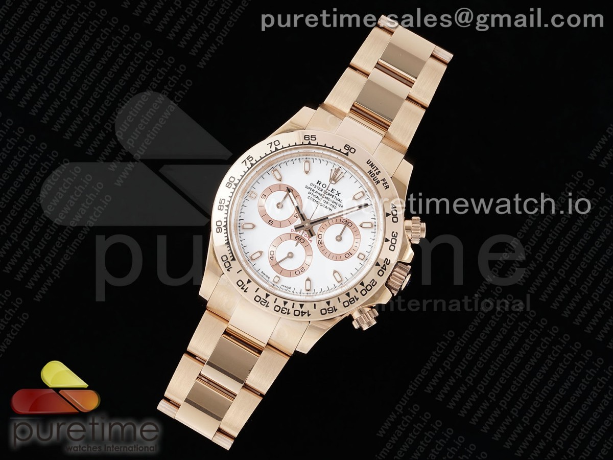 Daytona 116505 BTF 1:1 Best Edition White Dial on RG Bracelet SA4130 - Image 4