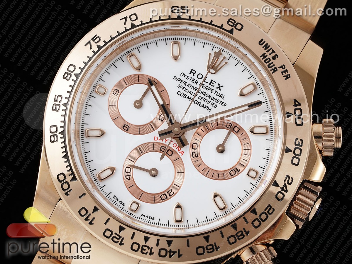 Daytona 116505 BTF 1:1 Best Edition White Dial on RG Bracelet SA4130