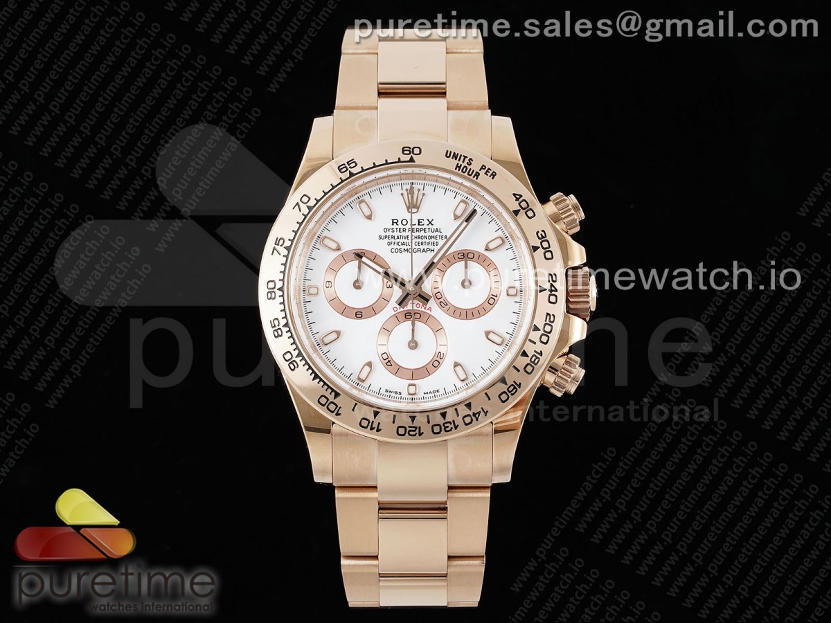 Daytona 116505 BTF 1:1 Best Edition White Dial on RG Bracelet SA4130 - Image 2